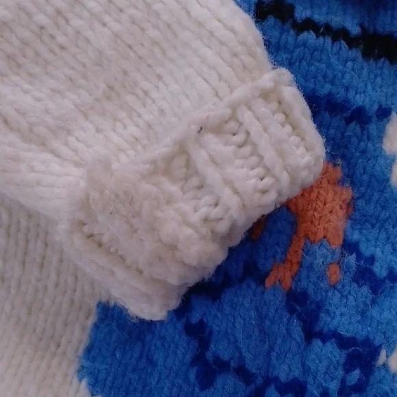 Vintage 70s Cookie Monster Cowichan Wool Jacket Googlie Eyes Handmade - Picture 7 of 8